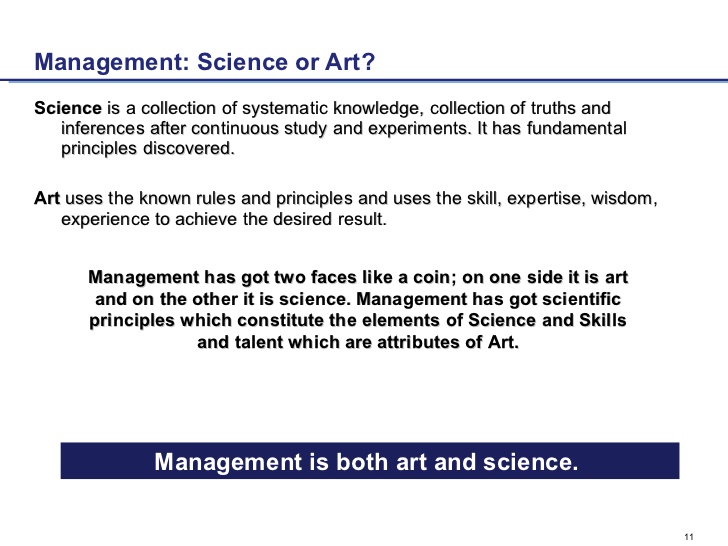is management an art or science gd